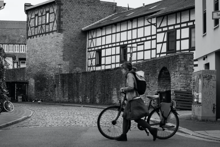 woman with bike by erik skof